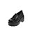  3" Chunky Heel Platform Black PU Lolita Shoes