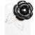  Protective Hard Case with Crystals for iPhone 4 (Black Flower)