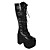  4 "grueso tacón plataforma negro pu lolita botas