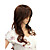  Capless Long High Temperature Wire Brown Curly Costume Party Wig