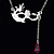  masque vénitien en argent collier en alliage avec une chute de cristal