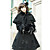  Long Sleeve Black Bow Pattern Flanel Gothic Lolita Coat