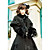  Long Sleeve Black Bow Pattern Flanel Gothic Lolita Coat