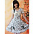  à manches courtes mi-longueur de camélias coton fleuri pays Lolita Robe