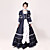  manches longues-parole longueur d'encre bleue du jazz de la laine princesse Lolita Robe