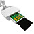  GOKI Cute Bean Shaped 2-in-1 TF Card Reader and USB to 2.0mm Charging Cable with Phone