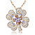  Clover Shape Crystal Necklaces In Gold Alloy More Colors Available