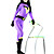  Purple and Black Mixed Color Women Lycra Catsuit