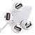  4-port mus stil usb hub (hvit)