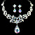  glanzende strass bruids sieraden set - 17 inch ketting met oorbellen