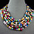  4-10mm color arcobaleno vera e propria collana di perle d'acqua dolce - 100 pollici