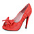  Leather Peep Toe Stiletto Pumps With Bow (More Colors)