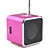 mini kube digital FM radio høyttaler (microSD Reader, usb, FM radio, assorterte farger)