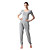  Yoga&Aerobics Woman Sports Wear Yoga Suit (Gray)