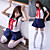  Hot Girl Blue Polyester Sailor Suit (2 Pieces)