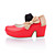  Two Tone Patent Leather Chunky Heel Closed Toe Platforms (More Colors)