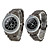  par de aleación de cuarzo analógico reloj de pulsera (negro)