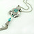  Silver With Turquoise Elephant Necklace With Tassel