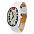  unisex pu analog kvarts armbåndsur med elliptisk sag (hvid)