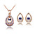  Water Droplet Design Crystal and Platinum Plated Alloy Necklace with Earrings