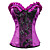  acrílico / lace corset lado fechamento com zíper com sequin