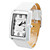  Unisex PU Analog Quartz Wrist Watch (White)