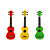  yadars - ukulele soprano avec housse / pitch pipe / pics / capo (multicolore)