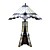  Tiffany Table Light with 3 Lights in Tower Design - Electroplate Finish