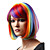 Capless Bob Style hochwertigen synthetischen gerade Regenbogen wigshairstyle