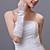  satin / dentelle de mariée doigts des gants de longueur de coude avec perles