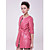  3/4 Sleeve Collarless Party/ Career Lambskin Leather Coat With Belt (More Colors)