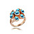  oostenrijk kristallen ring in rose goud verguld legering - schoonheden (meer kleuren)