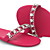  lær flate hæl sandaler / tøfler casual sko med rhinestone