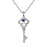  Austrian Crystal With Real Platinum Plated  Anti-Allergy Ladies Necklace Magic Key (More Colors)