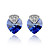  Heart With Heart Austrian Crystal In Real Platinum Plated Ladies' Earrings (More Colors)