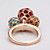  Gorgeous Cubic Zirconia 18K Gold Plated Three Ball Fashion Ring