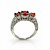  Luxurious Cubic Zirconia Platinum Plated Three Square Cut Shape Fashion Ring (More Colors)