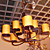  chandeliers en métal finition avec 10 plaquent les lumières