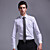  Contrast Color Stripes Mens' Oxford Fabric Long Sleeve Shirt