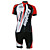  Kooplus-Men's BIB Short Sleeve Cycling Suits (Red and White)