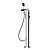  Solid Brass Contemporary Floor Standing Waterfall Tub Shower Faucet with Hand Shower - Chrome Finish
