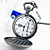  cosplay silberne Taschenuhr mit schwarzen Butler-ciel Silber inspiriert