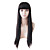  Capless Mono Top Natural Look Long Black Straight Human Hair Wig