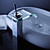  Contemporary Waterfall Bathroom Sink Faucet with Glass Spout and Pop up Waste