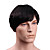  Capless Korte hoogwaardig synthetisch Japanse Kanekalon Straight Men's Style Pruik Side Bang