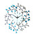  20" Stylish Floral Crystal Metal Wall Clock