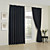  (Two Panels) Solid Black Classic Blackout Curtains