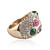  Charming Rose Gold Plated Round Multicolor Crystal Ring