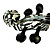  Kinglos - (DSZA-1302) Ebony Parts Electric Violin with Case/Rosin/Bow/Headphone/Cable (Zebra-Stripe)