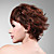  Capless 100% Human Hair Wig Short High Quality Natural Look Dark Aubum Curly Hair Wig